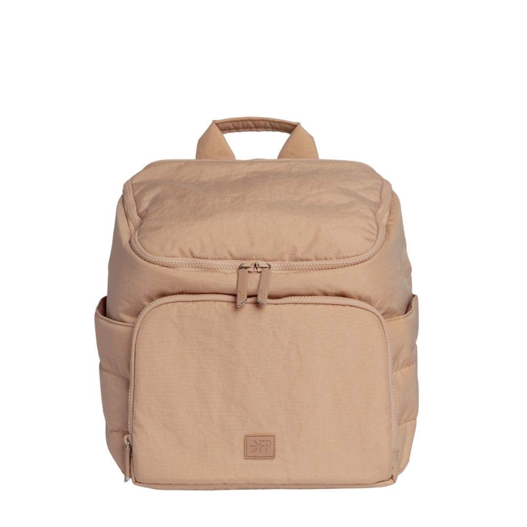 Freshly Picked Mini Zurich Diaper Bag Backpack, 12 Pockets, Nylon, Dune