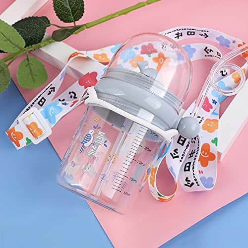 Seelucky Whale Spray Water Bottle With Straw And Carry Strap - Grey Birds 3 (photo 3)