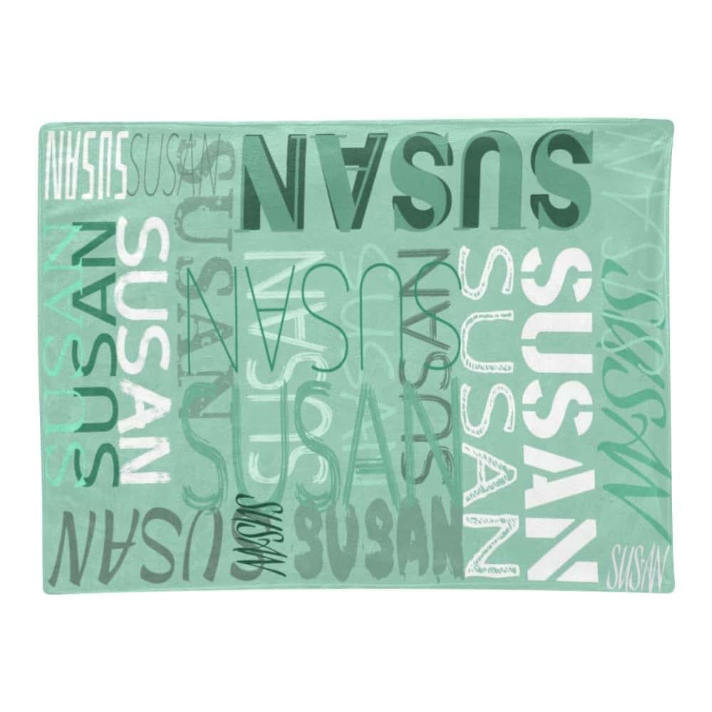 attentive Arts Custom Throw Blanket with Name Personalized Name Blanket with Letter Words Customized Gifts Initial (photo 2)