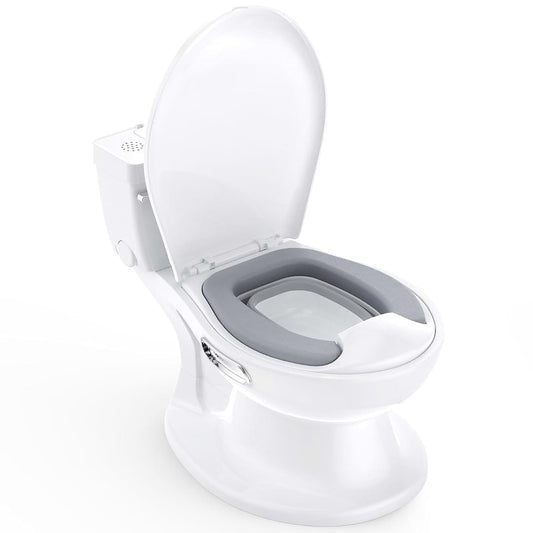 MOUNCHAIN Potty Training Toilet for Baby with Soft Seat and Realistic Flushing Sound