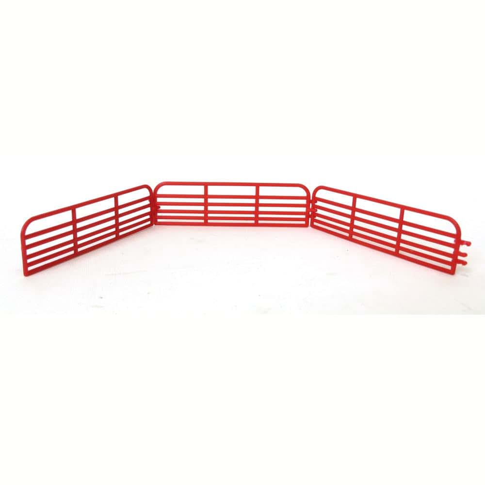Standi Toys 1/64 Scale Red Cattle Gate 3-Pack For Farm Display