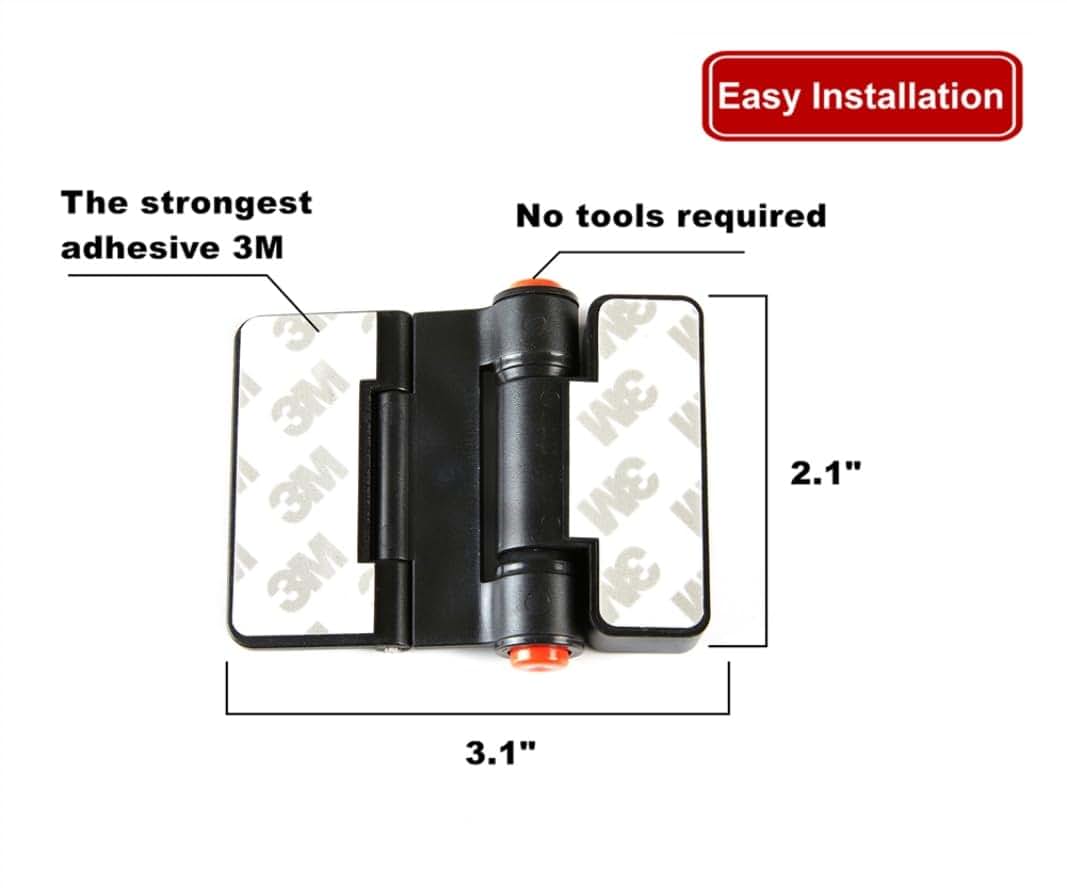 FIGEPO Refrigerator Door Lock with Key, 2-Pack Double Button Adhesive Child Safety Lock, Black