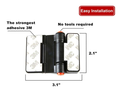 FIGEPO Refrigerator Door Lock with Key, 2-Pack Double Button Adhesive Child Safety Lock, Black