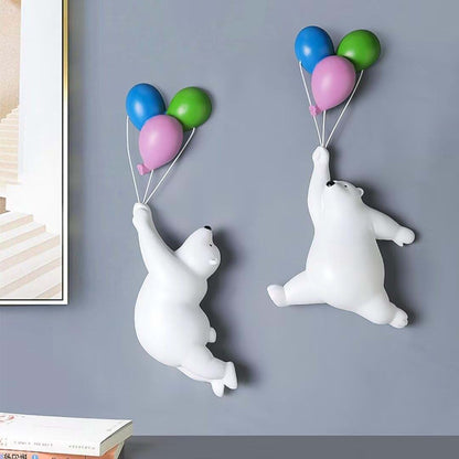 GUANSHAN 3D Polar Bear Balloon Wall Hanging Nursery Decor