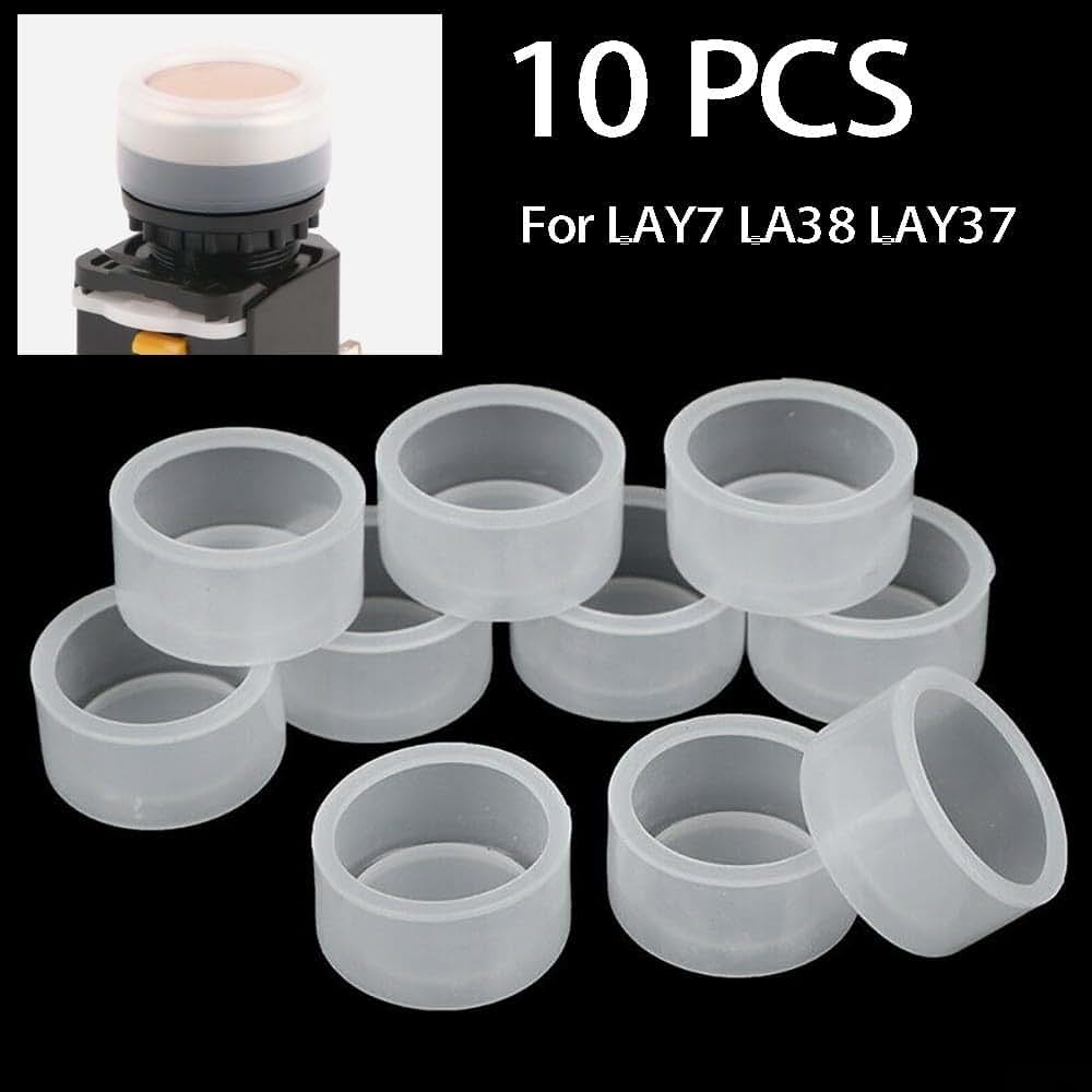 BabyOneStop 10-Piece Rubber Push Button Switch Cap 22mm Mount Clear Cover