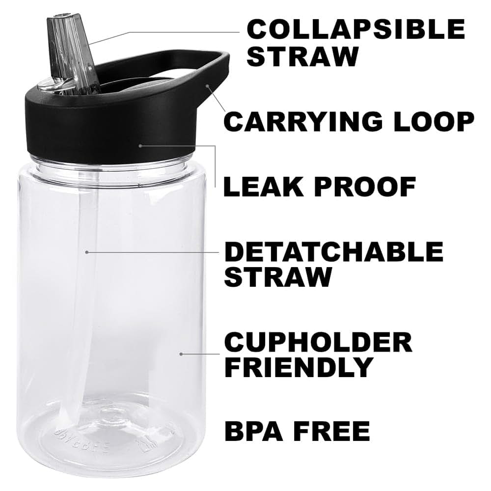 Tritan Plastic Water Bottle with Straw Lid for Toddlers