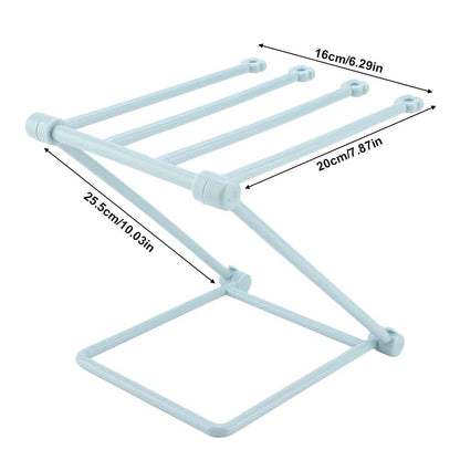 Cardyven Mini Folding Towel and Bottle Drying Rack, Blue (photo 4)