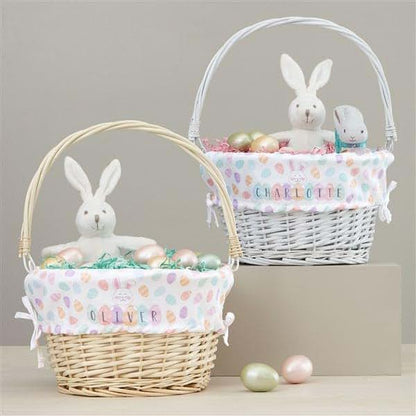 Personalization Universe Personalized Easter Basket – Custom Kids Easter Egg Basket – Happy Easter Eggs Embroidered (photo 4)