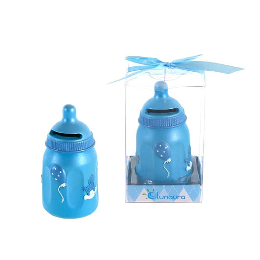 Lunaura Baby Keepsake Coin Bank Favors Set of 12 Blue
