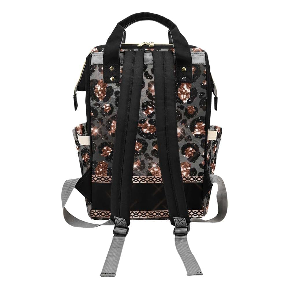 YallLocoMo Personalized Diaper Bag Backpack Gift Leopard Rose Gold Glitter1 Ultimate Nappy Bag: Spacious, Waterproof & (photo 2)