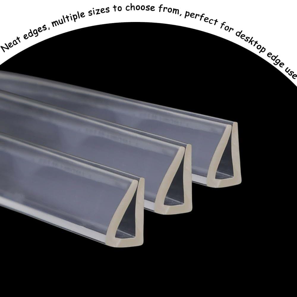 GMCPM Rubber Clear Edge Trim U-Shape Channel Edge Trim Scratch-Proof Edge Protector Countertop Edge Banding Fit for (photo 2)