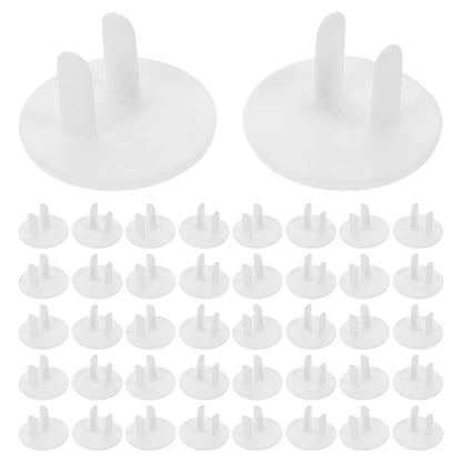 Abaodam 50pcs White Plastic 2-Prong Outlet Covers for Home Use