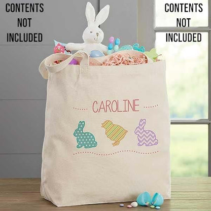 Personalization Universe Hip Hop Easter Personalized Canvas Tote Bag, Large, Pink or Blue, For Kids 6-12 Years (photo 2)