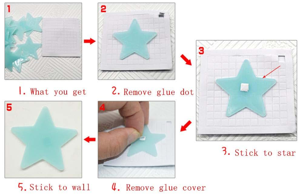 Moraphee 200pcs Glowing Star Stickers For Kids Room Decor