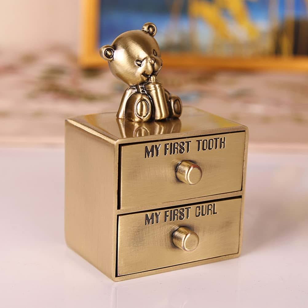 Kangmeile First Curl and First Tooth Metal Keepsake Box Organiser Set (photo 3)