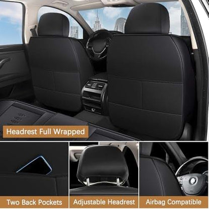 Cresater Car Seat Covers for Subaru Outback 2000-2025, Full Set Faux Leather, Black