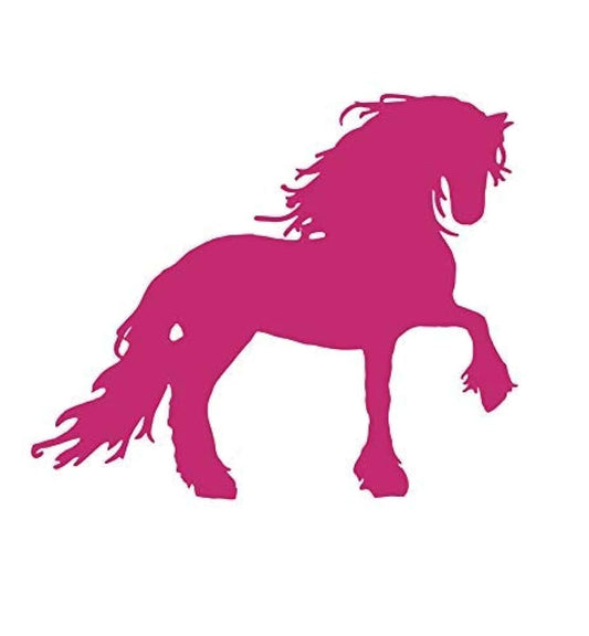 CustomVinylDecor Dressage Horse Wall Decal - Pink Friesian Vinyl Sticker