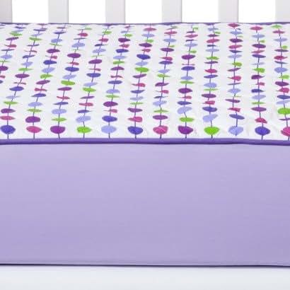 Bacati Botanical Purple Quilted Crib Fitted Sheet (photo 3)