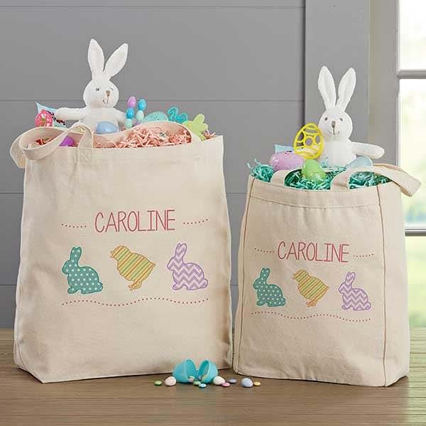 Personalization Universe Hip Hop Easter Personalized Canvas Tote Bag, Large, Pink or Blue, For Kids 6-12 Years (photo 4)
