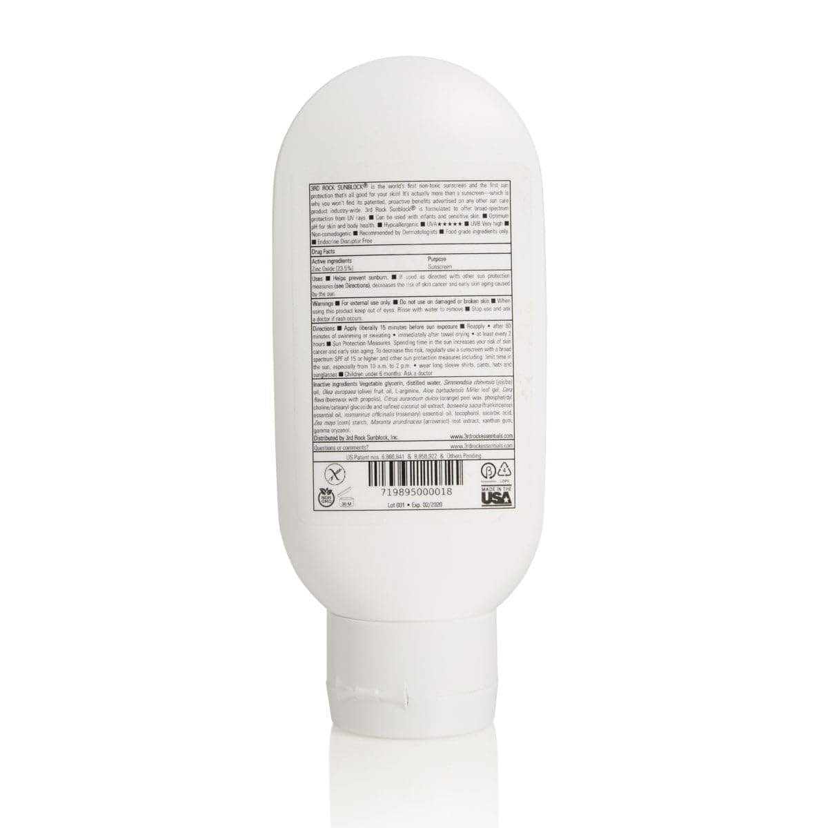 3rd Rock Essentials Sunblock For Kids - Safe, Toxin-Free And Natural Zinc Sunscreen For Infants And Children Single Item