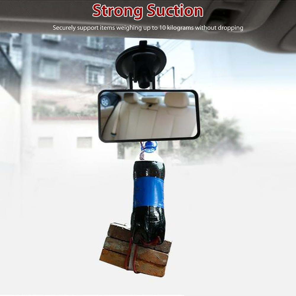 BabyOneStop Baby Car Mirror for Backseat Observation, Adjustable Suction Cup Mount, Black