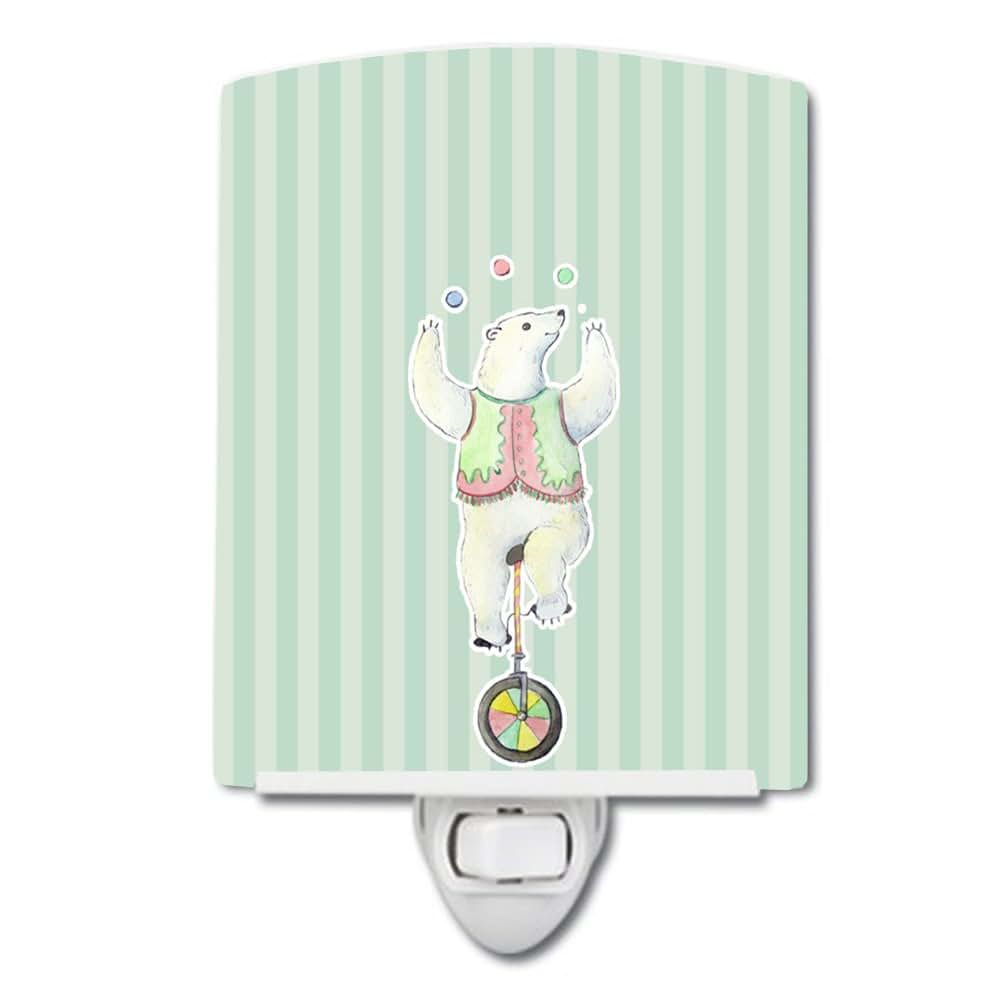 Caroline's Treasures Circus Bear Ceramic Night Light - UL-Certified, Multicolor