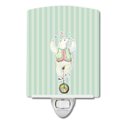 Caroline's Treasures Circus Bear Ceramic Night Light - UL-Certified, Multicolor