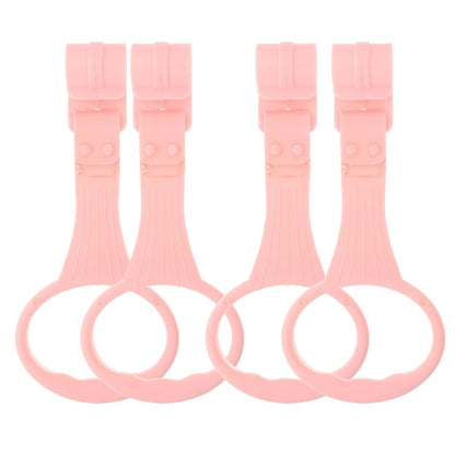 Toddmomy Baby Pull Up Rings 4 Pack Pink Crib Standing Handles for Early Walking