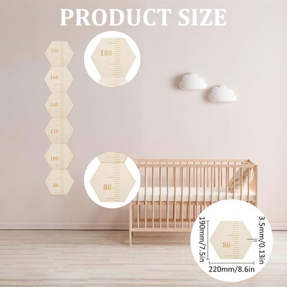 Mayjoydiy Hexagon Wooden Growth Chart Ruler