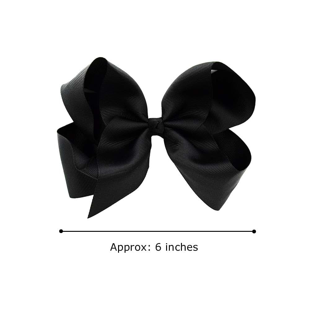 DEEKA 12 Piece Grosgrain Ribbon Hair Bow Alligator Clips for Girls