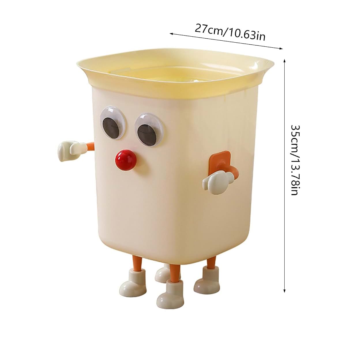 Psdndeww Large Capacity Trash Bin With Feet And Handle (photo 3)