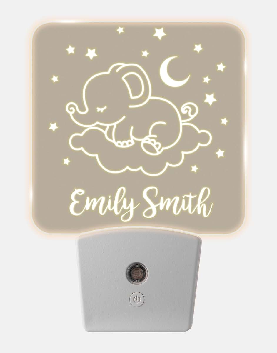 With Love From Julie Personalized Elephant Night Light For Nursery