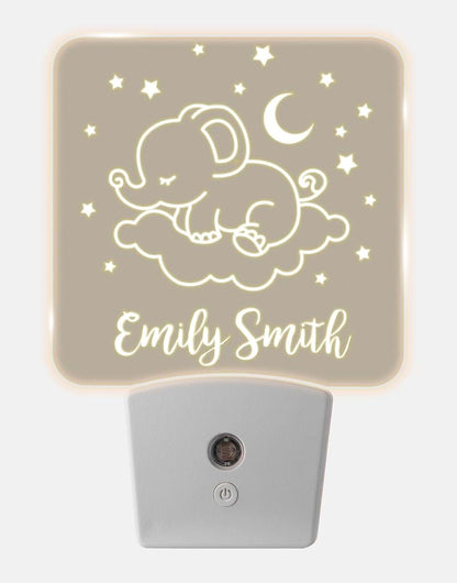 With Love From Julie Personalized Elephant Night Light For Nursery