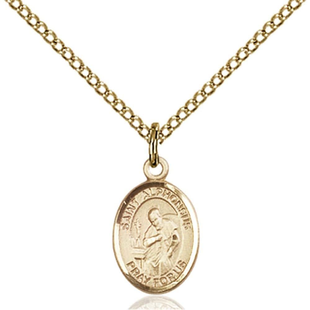 Bonyak Jewelry St. Alphonsus Oval Medal Pendant in 14kt Yellow Gold-Filled