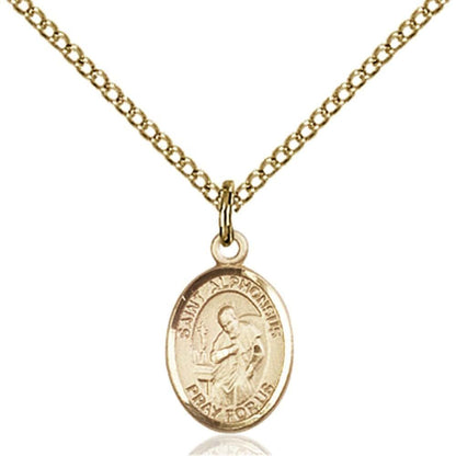Bonyak Jewelry St. Alphonsus Oval Medal Pendant in 14kt Yellow Gold-Filled