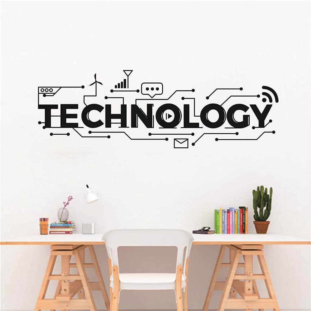 YOYOYU ART HOME DECOR Technology Circuit Pattern Wall Decal, Office Study Tech Theme Wall Sticker
