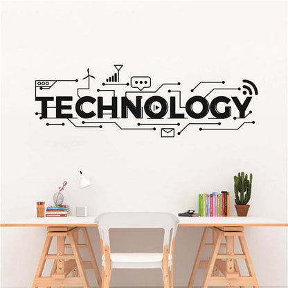 YOYOYU ART HOME DECOR Technology Circuit Pattern Wall Decal, Office Study Tech Theme Wall Sticker