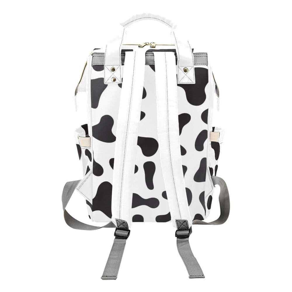 YallLocoMo Personalized Diaper Bag Backpack Name Cute Strawberry Cow Multifunction Travel Backpack Nappy Bag Daypack (photo 2)