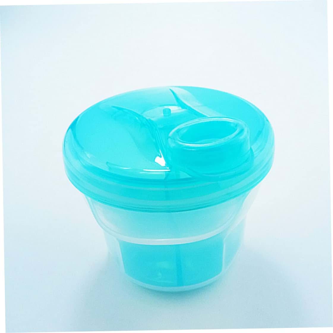 wyjbdwkzs Small Layered Milk Box, Blue Multifunction Plastic Milk Powder Cup with 3 SlotsMultifunctional Small Box (photo 3)