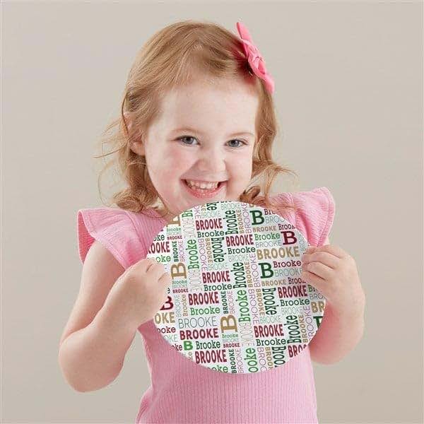 Personalization Universe Christmas Repeating Name Personalized Kids Plate (photo 3)