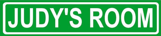 Any And All Graphics Judy Room Green Aluminum Street Sign 4x18 Inch