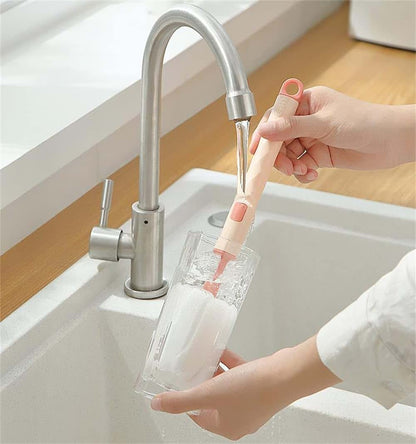 Cleaning Brush Set for Bottles and Mugs | Detachable Sponge Head
