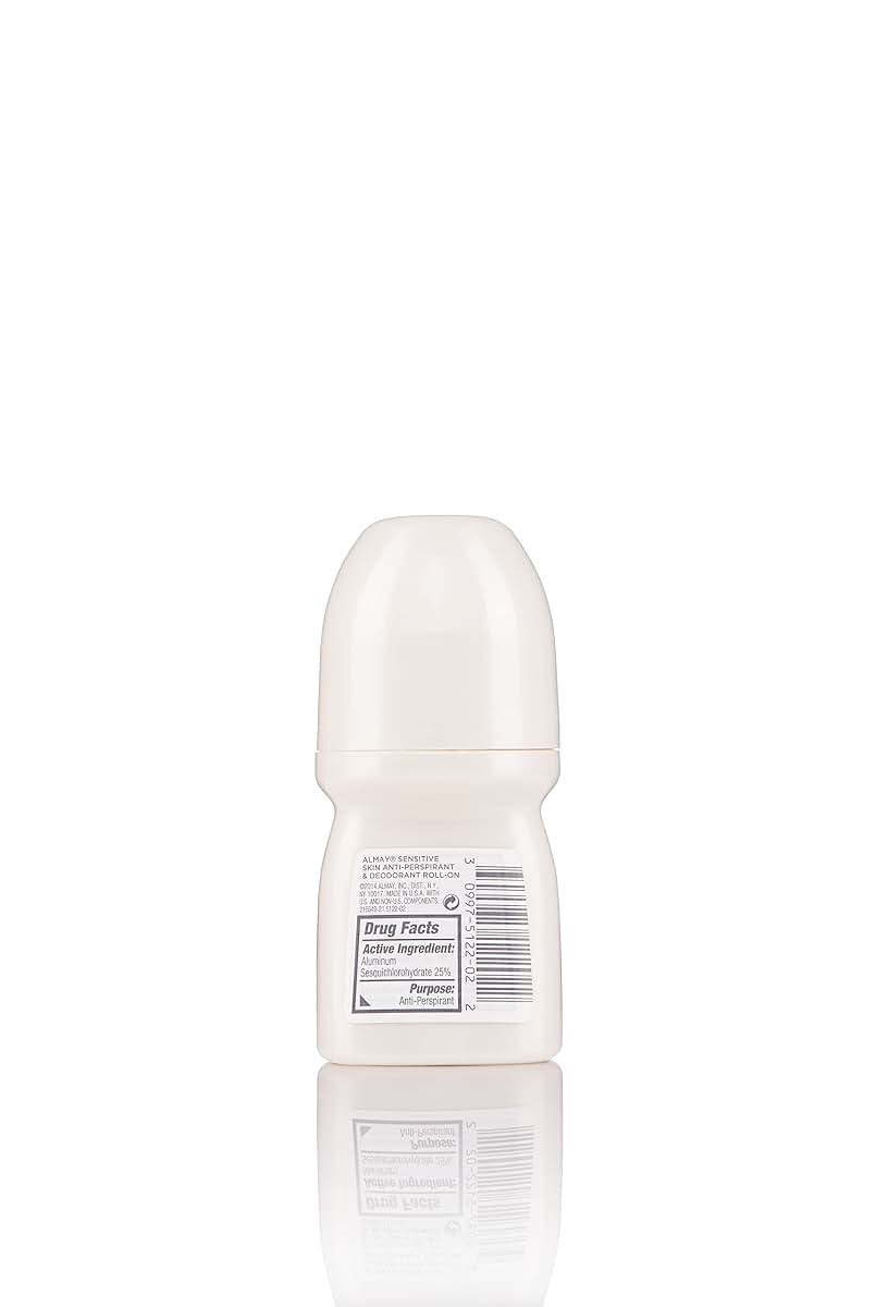 Almay Sensitive Skin Roll-On Antiperspirant & Deodorant, Fragrance Free, 1.7 Fl Oz (Pack of 6)