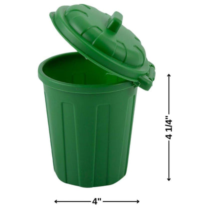 Fun Express 4" x 4 1/4" Green Garbage Can Reusable Plastic Containers- 12 Pc.