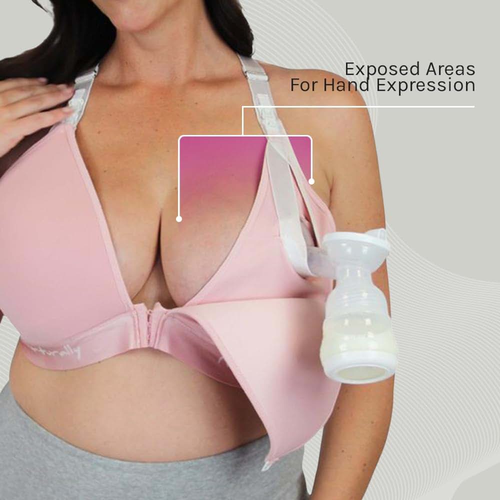 Chrome Cherry Nurturally Nursing and Pumping Bra, Adjustable Breast Pump Bra, Non-Wired Pumping Bra Hands Free, High (photo 4)