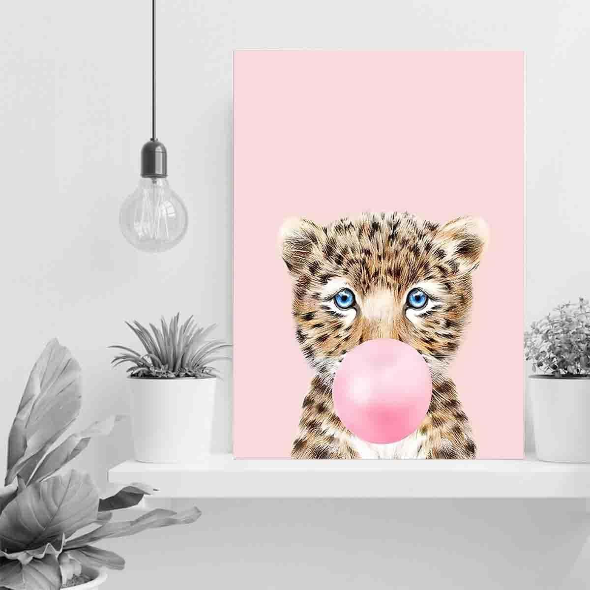 STRRAW Cheetah Animal Theme Nursery Decor Baby Girls Nursery Room Art,Woodland Nursery Decor for Boys - Animal Pictures