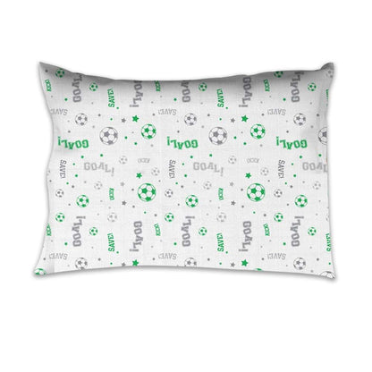Bacati Muslin Sports 3-Piece Boys Toddler Bed Sheet Set, 100% Cotton, Soccer Ball Green/Grey