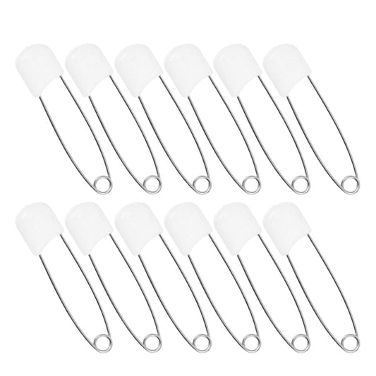 BabyOneStop 30 Pcs White Zinc Alloy and Reusable PP Diaper Safety Pins