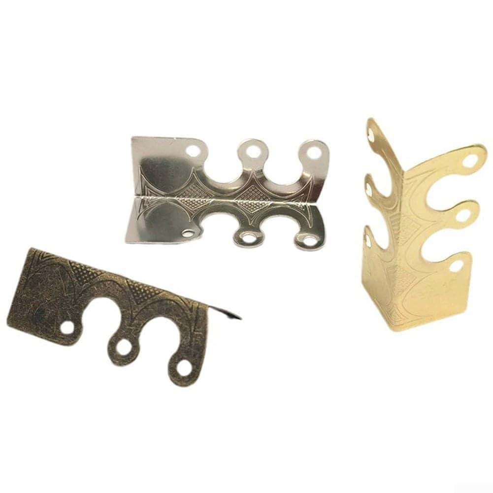 6 Pcs Decorative Corner Protectors Retro Style Metal Edge Guards (Silver)