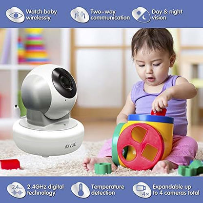 Axvue Video Baby Monitor With Remote Camera, Grey (photo 4)
